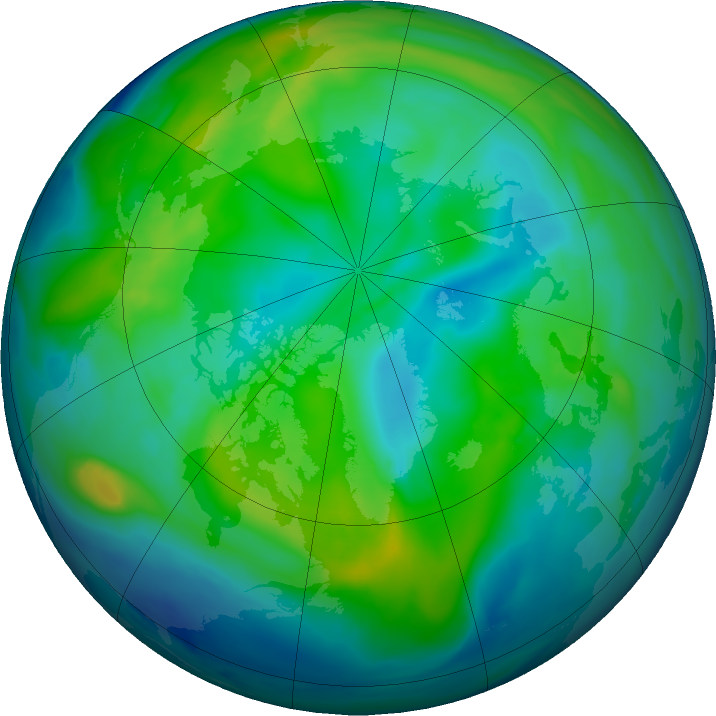 Arctic ozone map for 10 November 2022